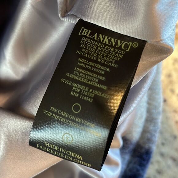 Blank NYC Womens Plaid Long‎ Sleeve Fringe Button Front Shirt Jacket Blue Small - Picture 9 of 11